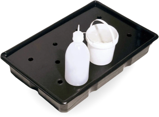 PE Lochplatte, passend auf Auffangwanne, 20 ltr., 400 x 600 mm, schwarz - Bild 2