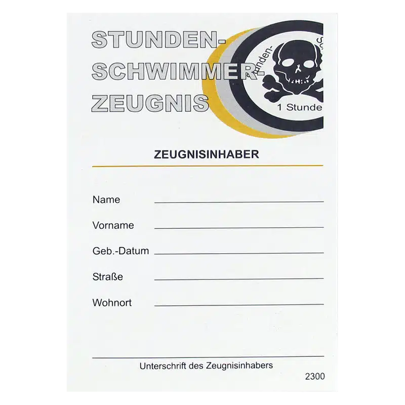 Stundenschwimmer-Ausweis 'Totenkopf' - Bild 3