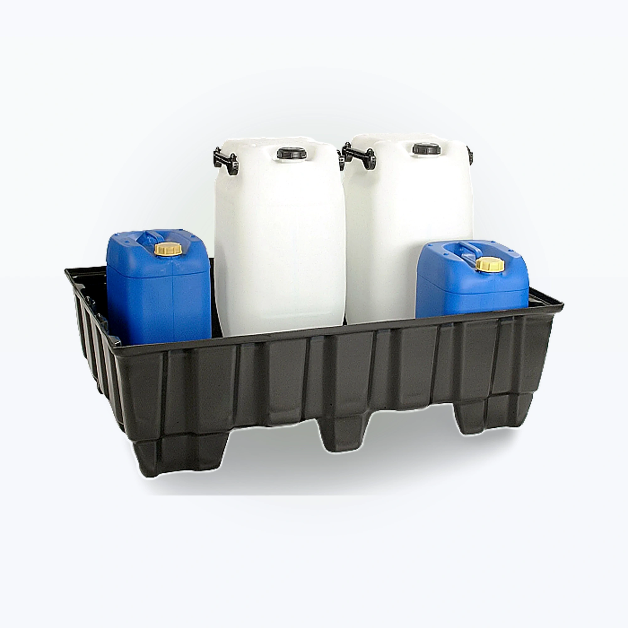 Auffangwanne, 220 ltr., 1220 x 820 x 370 mm, schwarz, Wanne mit 9 Füßen, DIBT-Zulassung